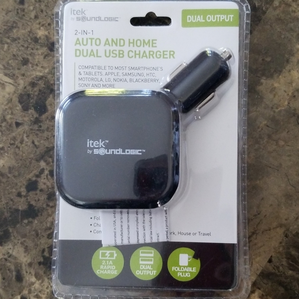 Auto and home dual USB charger